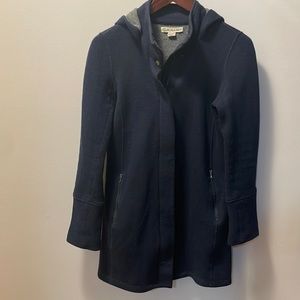 Hooded wool blend coat